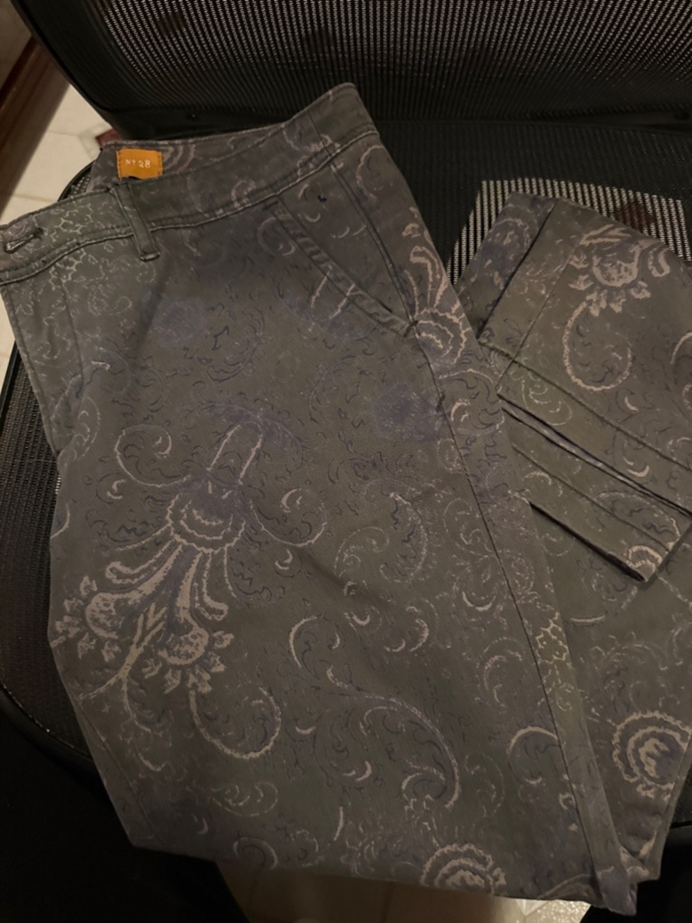 Pilcro and the Letterpress Women's Grey Paisley Straight-Leg Jeans